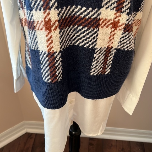 RACHEL Zoe l Plaid Vest with Long Sleeve Shirt - Picture 3 of 8